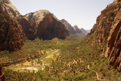 Zion NP, Vue sur la vallée depuis Angel'sLanding