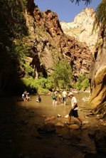 Scenic Drive Zion NP, l'extrémité de la vallée, the Narrows