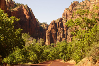 Scenic Drive Zion NP, l'extrémité de la vallée, the Narrows