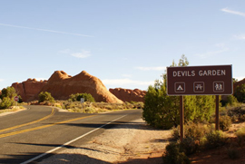 Arches NP, l'entrée du camping Devil's Garden Campground